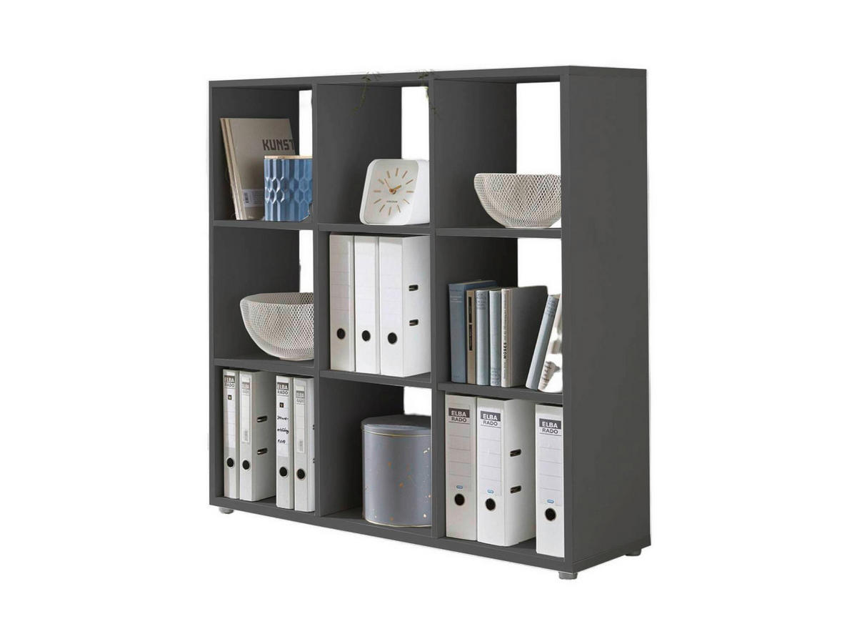 AKTENREGAL 106,5/108,5/33 cm  - Anthrazit/Silberfarben, MODERN, Holzwerkstoff (106,5/108,5/33cm) - MID.YOU