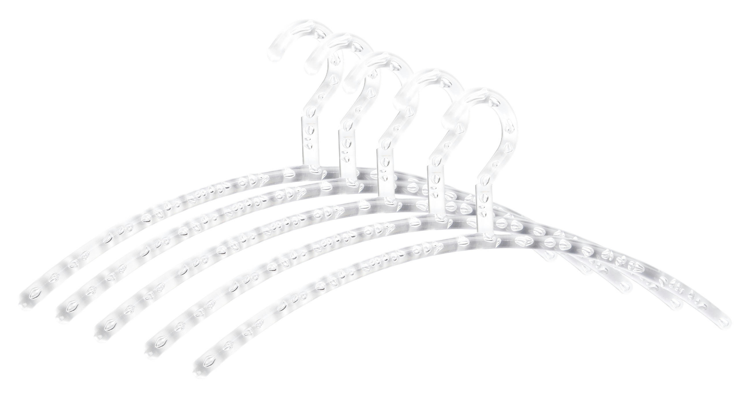 KLEIDERBÜGEL 5ER-SET Kunststoff  - Transparent, Design, Kunststoff (44/18/1,2cm)