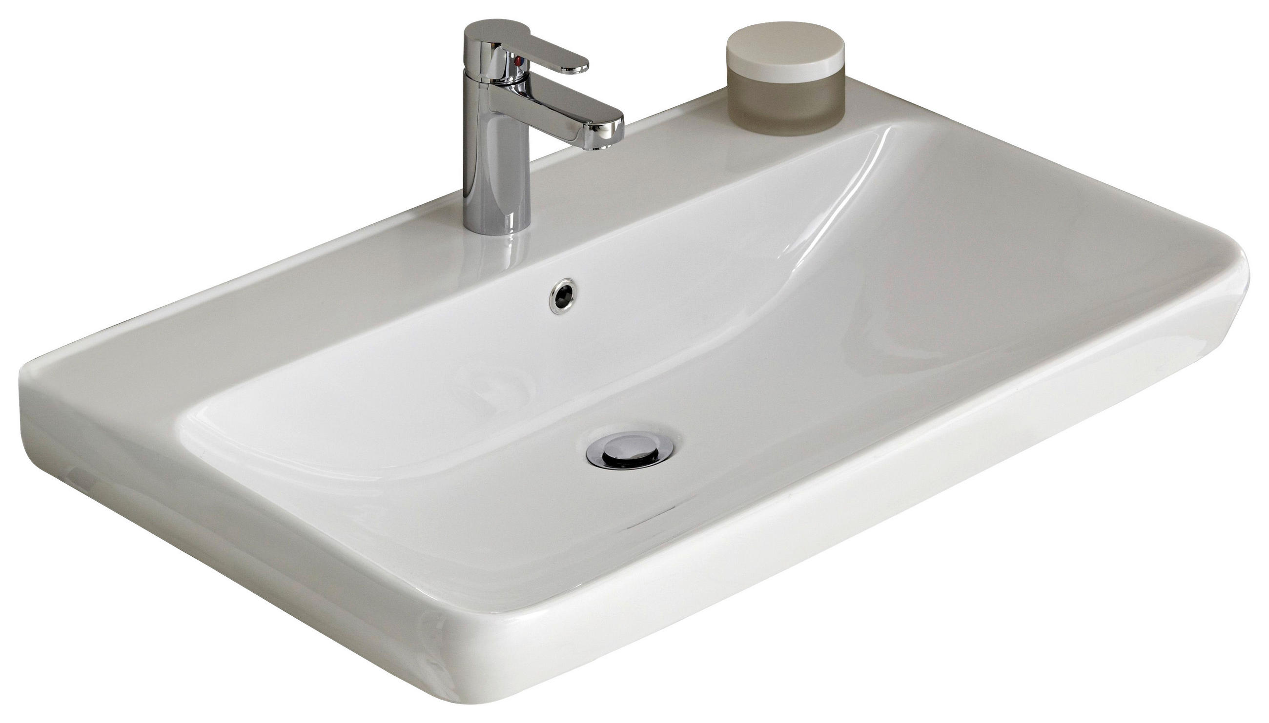 WASCHBECKEN 80,5/7/48,5 cm  - Weiß, Basics, Keramik (80,5/7/48,5cm) - Sadena