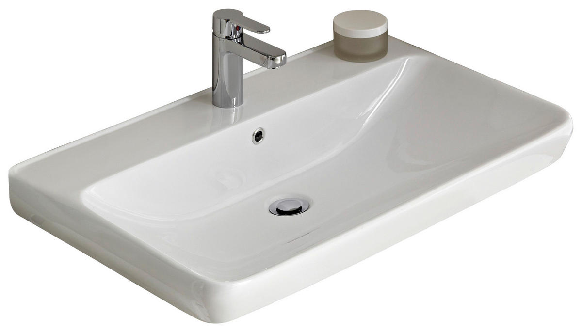 WASCHBECKEN 80,5/7/48,5 cm  - Weiß, Basics, Keramik (80,5/7/48,5cm) - Sadena