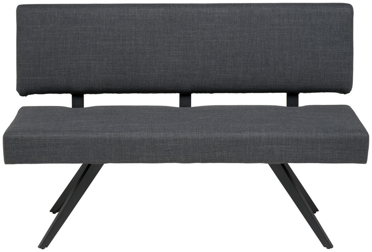 SITZBANK Metall, Textil Dunkelgrau  - Dunkelgrau/Schwarz, Konventionell, Textil/Metall (140/90/62cm) - MID.YOU