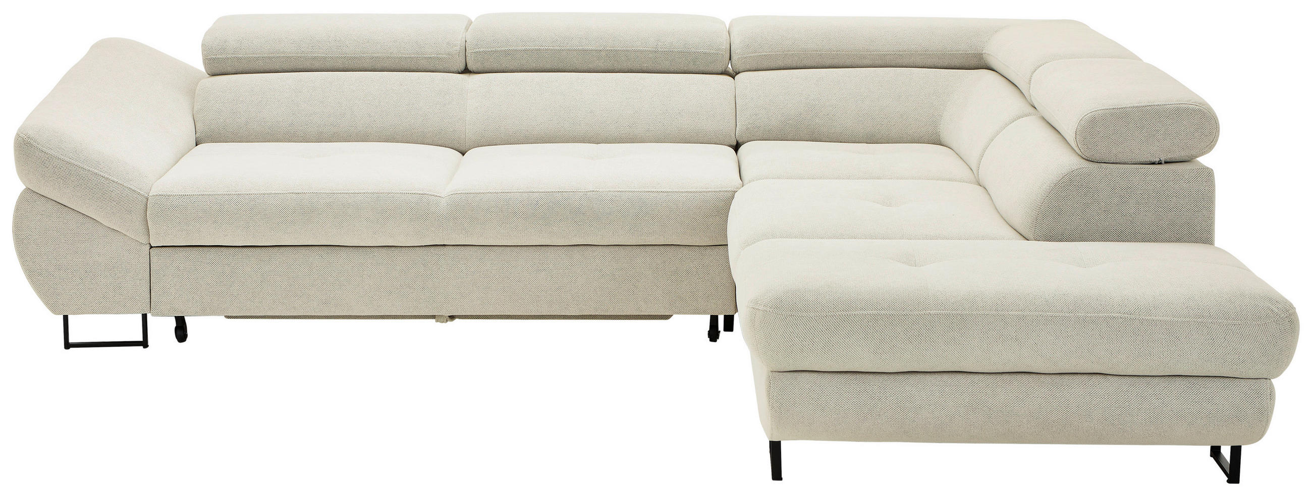 HÖRNSOFFA i vävt tyg beige  - beige/svart, Design, metall/textil (280/235cm) - Hom`in