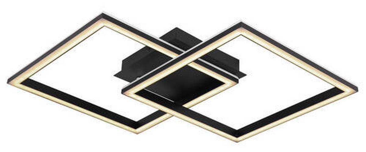 PLAFONIERĂ CU LED - opal/negru, Design, plastic/metal (44/29,4/7,7cm) - Globo