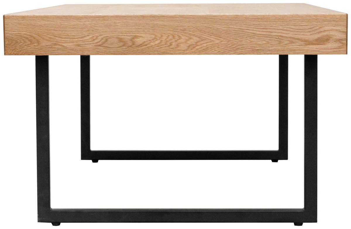 KONFERENČNÍ STOLEK, černá, barvy dubu, dřevo, kov, kompozitní dřevo, 110/42,5/65 cm - černá/barvy dubu, Design, kov/dřevo (110/42,5/65cm) - MID.YOU