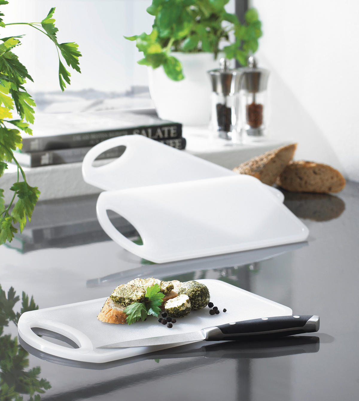 Schneidebrett 3er Set 15/25/2 cm  - Weiss, Basics, Kunststoff (15/25/2cm) - Homeware Profession.