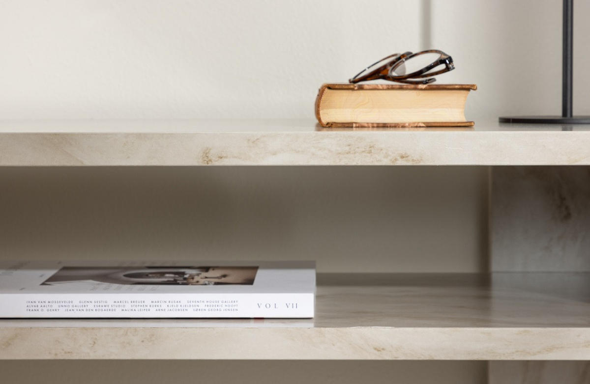 TV-BÄNK 140/42/40 cm  - beige/vit, Design, trämaterial (140/42/40cm) - Best Price