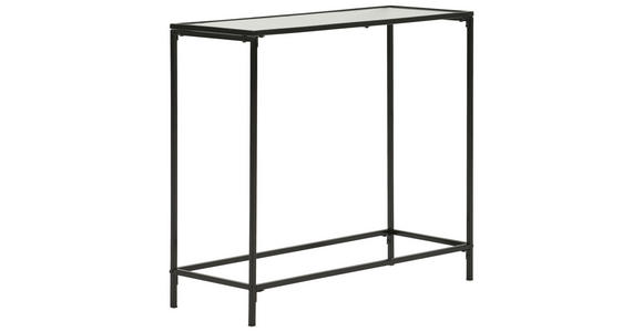 KONSOLENTISCH Schwarz  - Schwarz, Basics, Glas/Metall (80/30/70cm) - Xora