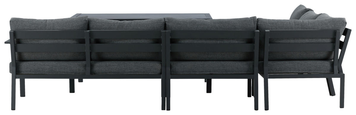 DINING-LOUNGESET  - Schwarz/Grau, KONVENTIONELL, Textil/Metall (294/210cm) - Gardenson