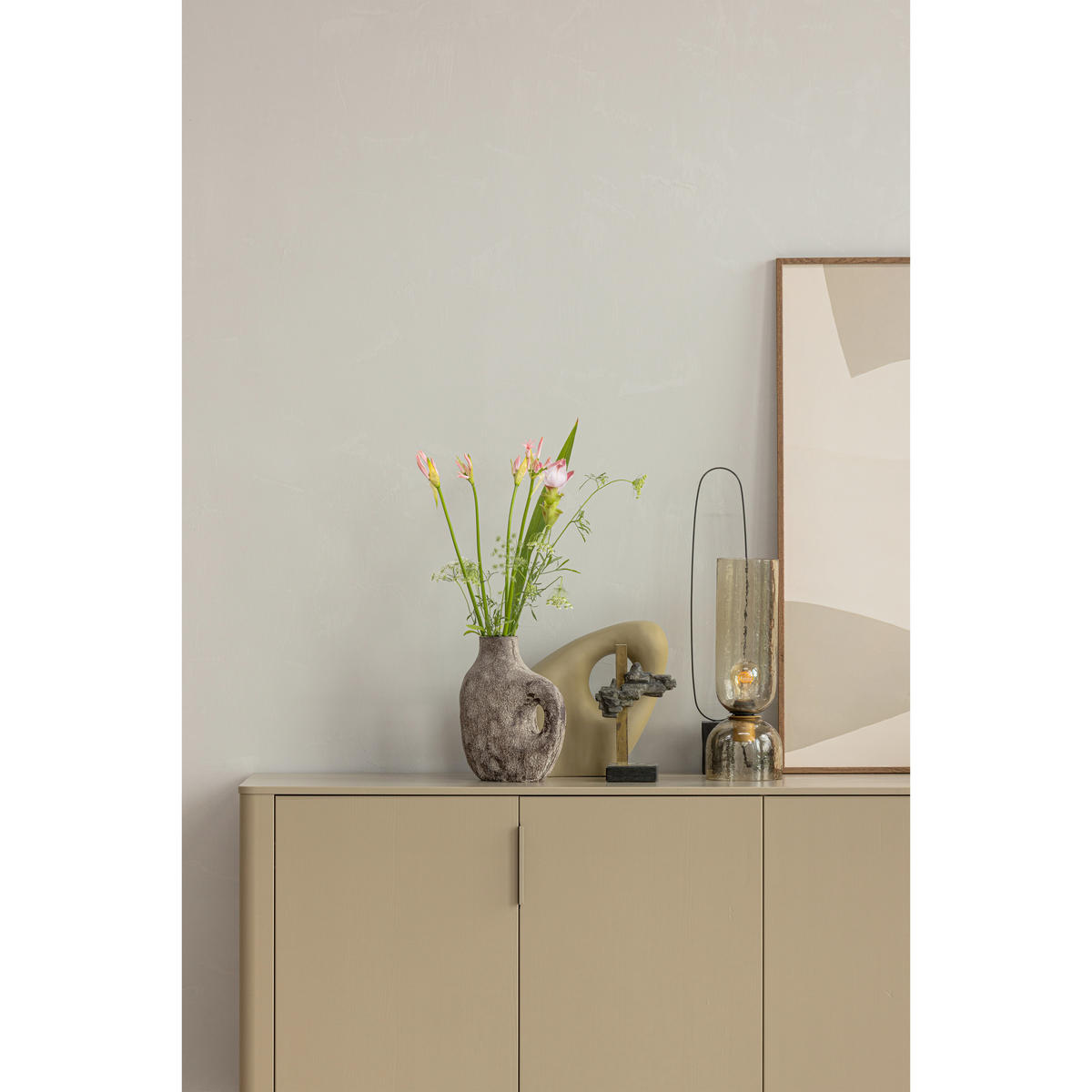 SIDEBOARD 201/85/44 cm  - Schlammfarben/Schwarz, Design, Holz/Metall (201/85/44cm) - Livetastic