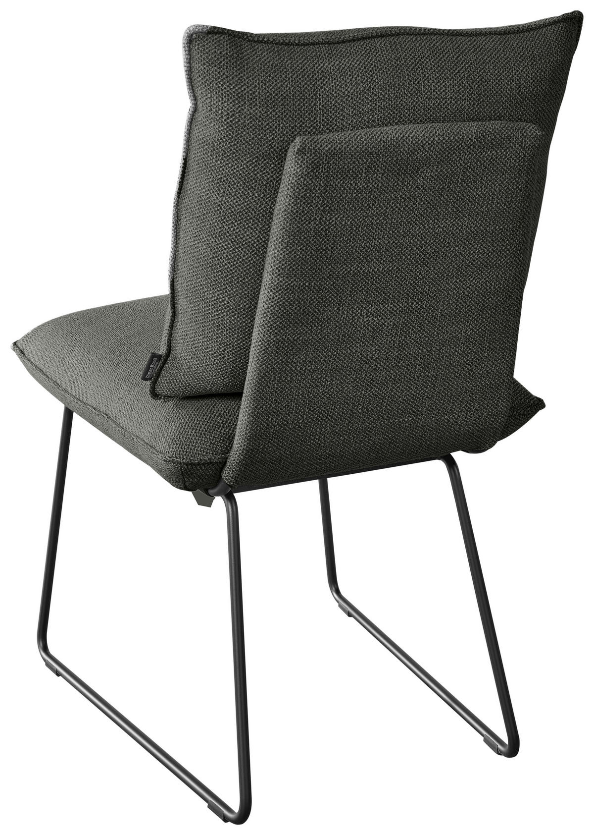 STUHL - Anthrazit/Schwarz, Design, Textil/Metall (51/90/70cm) - Dieter Knoll