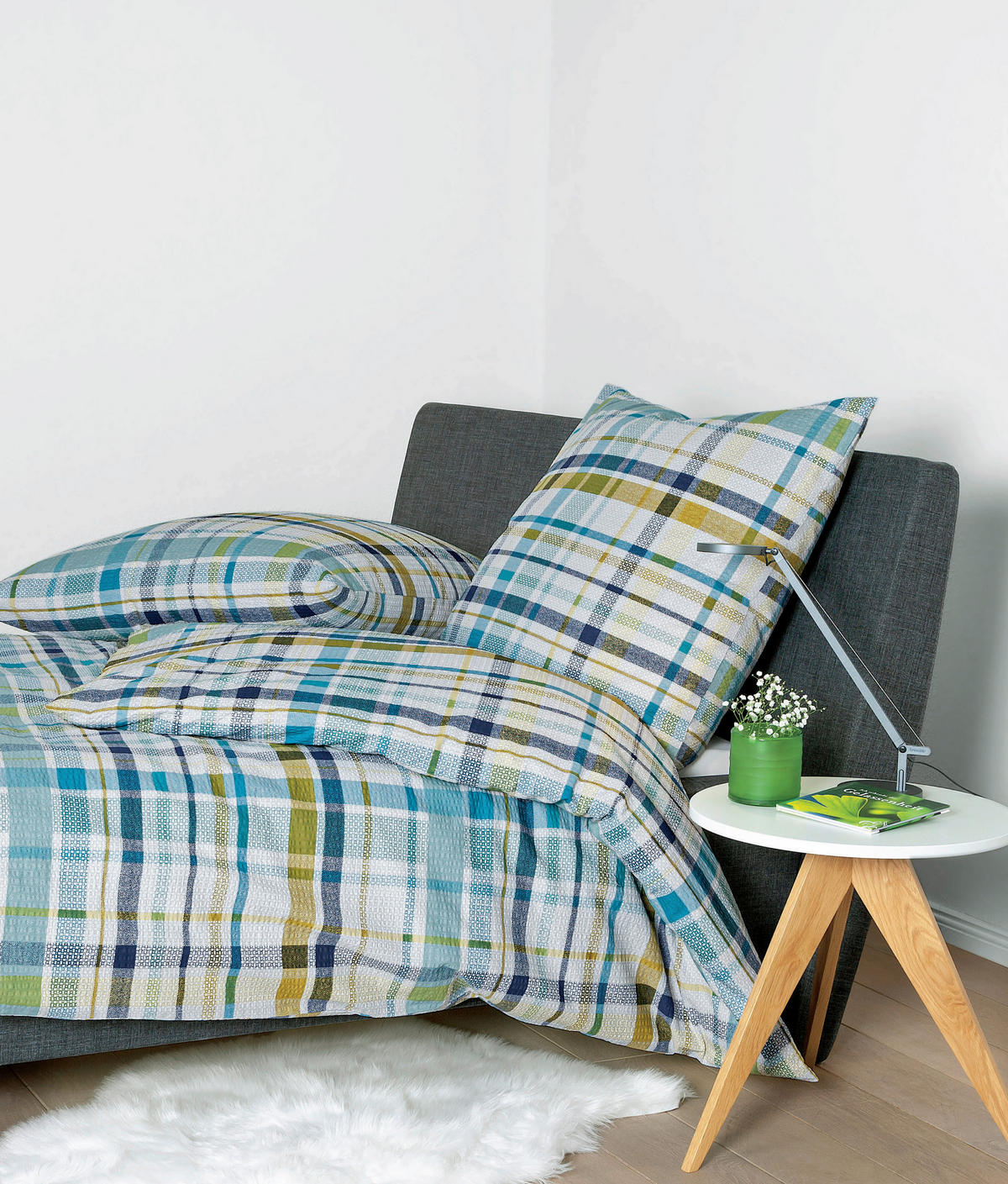 BETTWÄSCHE Tango Seersucker 135/200 cm  - Blau/Weiß, KONVENTIONELL, Textil (135/200cm) - Janine