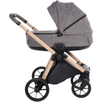 KINDERWAGENSET  Facetty  Poppy Mousse  - Beige/Grau, Design, Textil/Metall (104,5/62/94cm) - Jimmylee