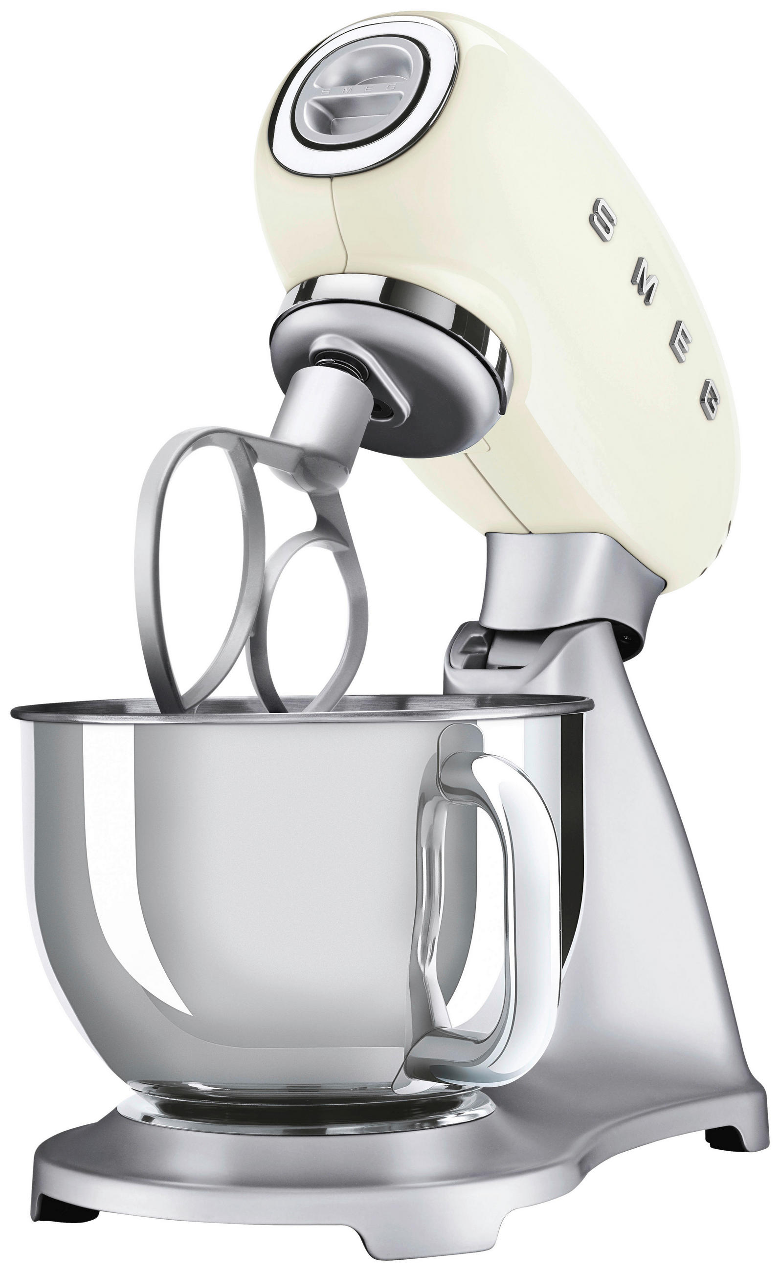KÜCHENMASCHINE 50'S STYLE SMF02CREU  - Creme/Alufarben, Basics, Metall (40,2/37,8/22,1cm) - SMEG