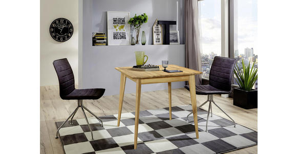 ESSTISCH in Holz 80/80/76 cm - Eichefarben, Design, Holz (80/80/76cm) - Carryhome