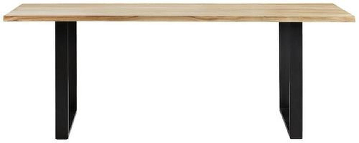 ESSTISCH in Holz 200/100/76 cm  - Schwarz/Akaziefarben, Natur, Holz/Metall (200/100/76cm) - Linea Natura