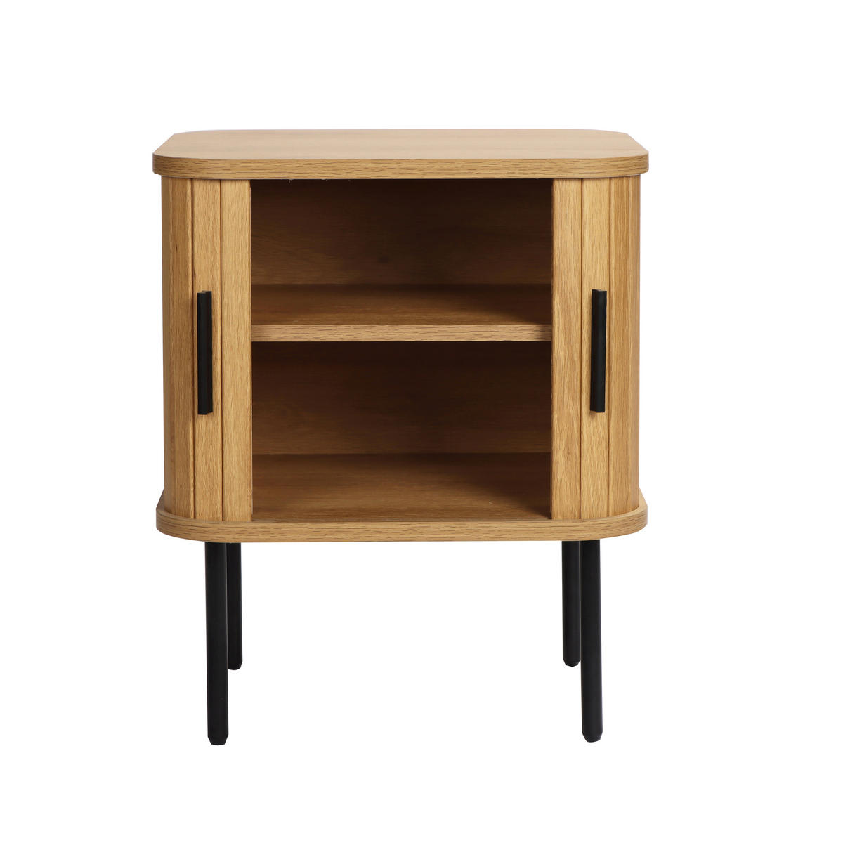 NACHTTISCH 45/55/40 cm  - Schwarz/Naturfarben, Design, Holzwerkstoff/Metall (45/55/40cm) - Livetastic