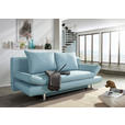 SCHLAFSOFA Flachgewebe Hellblau  - Chromfarben/Schwarz, Design, Kunststoff/Textil (194/73/91cm) - Xora