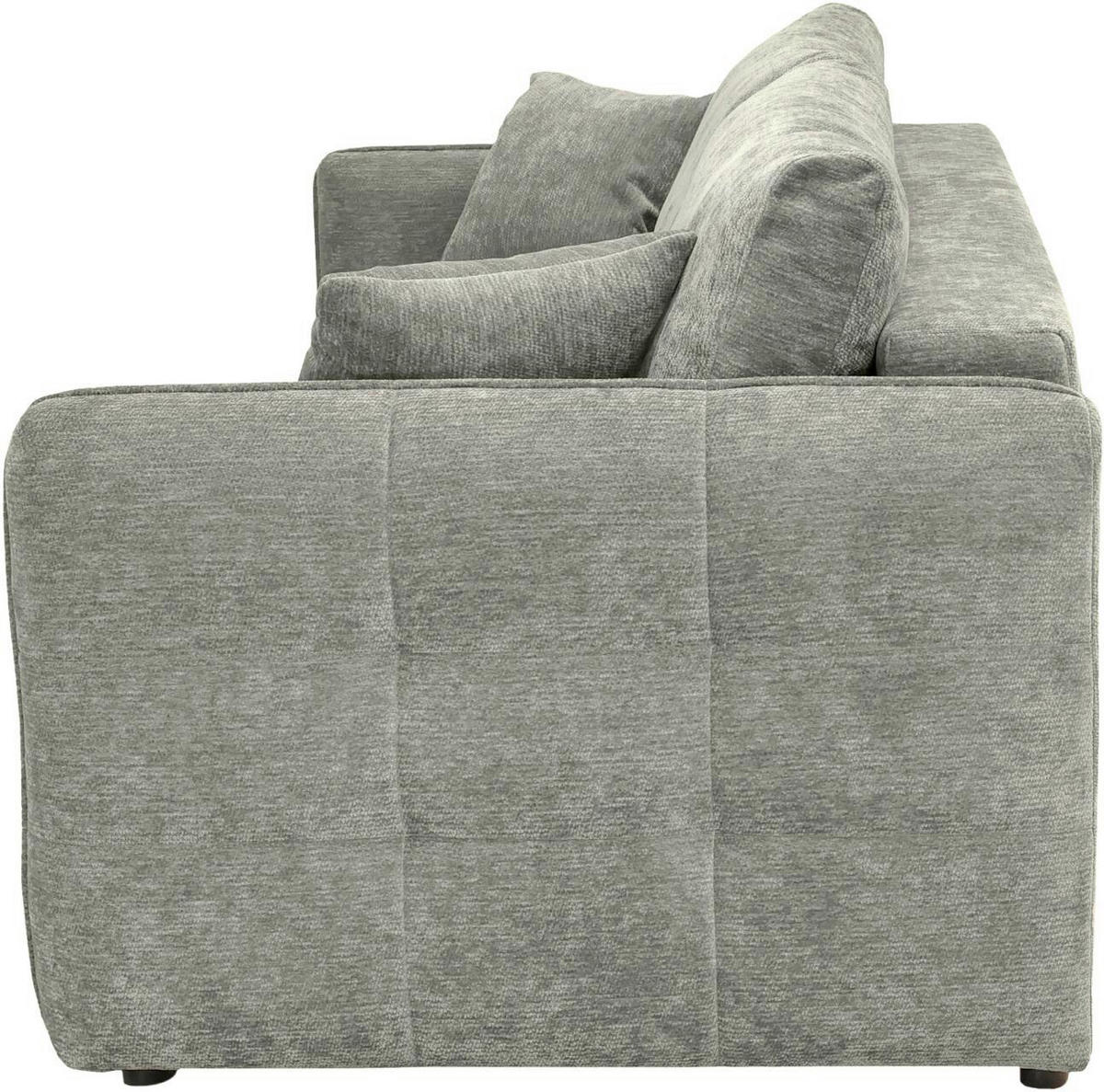 BOXSPRINGSOFA Chenille Grau, Grün  inkl. Zierkissen, Rückenkissen, Bettkasten, Schlaffunktion  - Schwarz/Grau, KONVENTIONELL, Kunststoff/Textil (235/94/103cm) - Novel