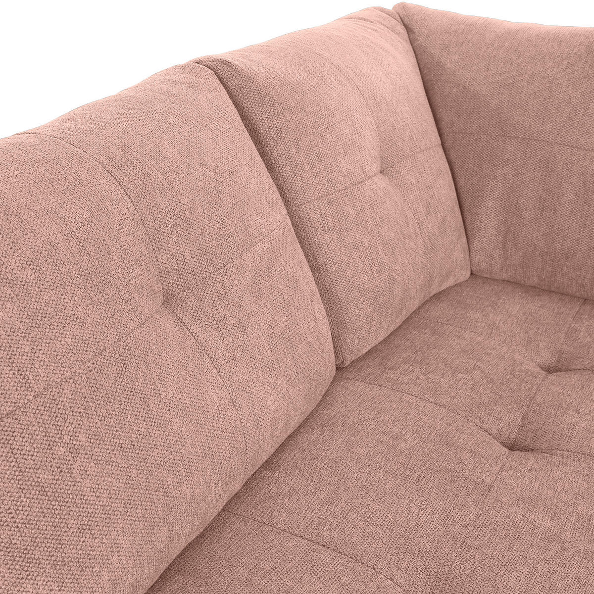 WOHNLANDSCHAFT in Flachgewebe Altrosa  - Chromfarben/Altrosa, Konventionell, Kunststoff/Textil (217/338/180cm) - Hom`in