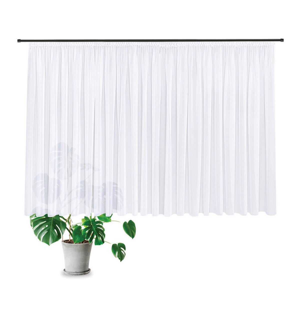 FERTIGSTORE  transparent  600/175 cm   - Weiß, Basics, Textil (600/175cm)