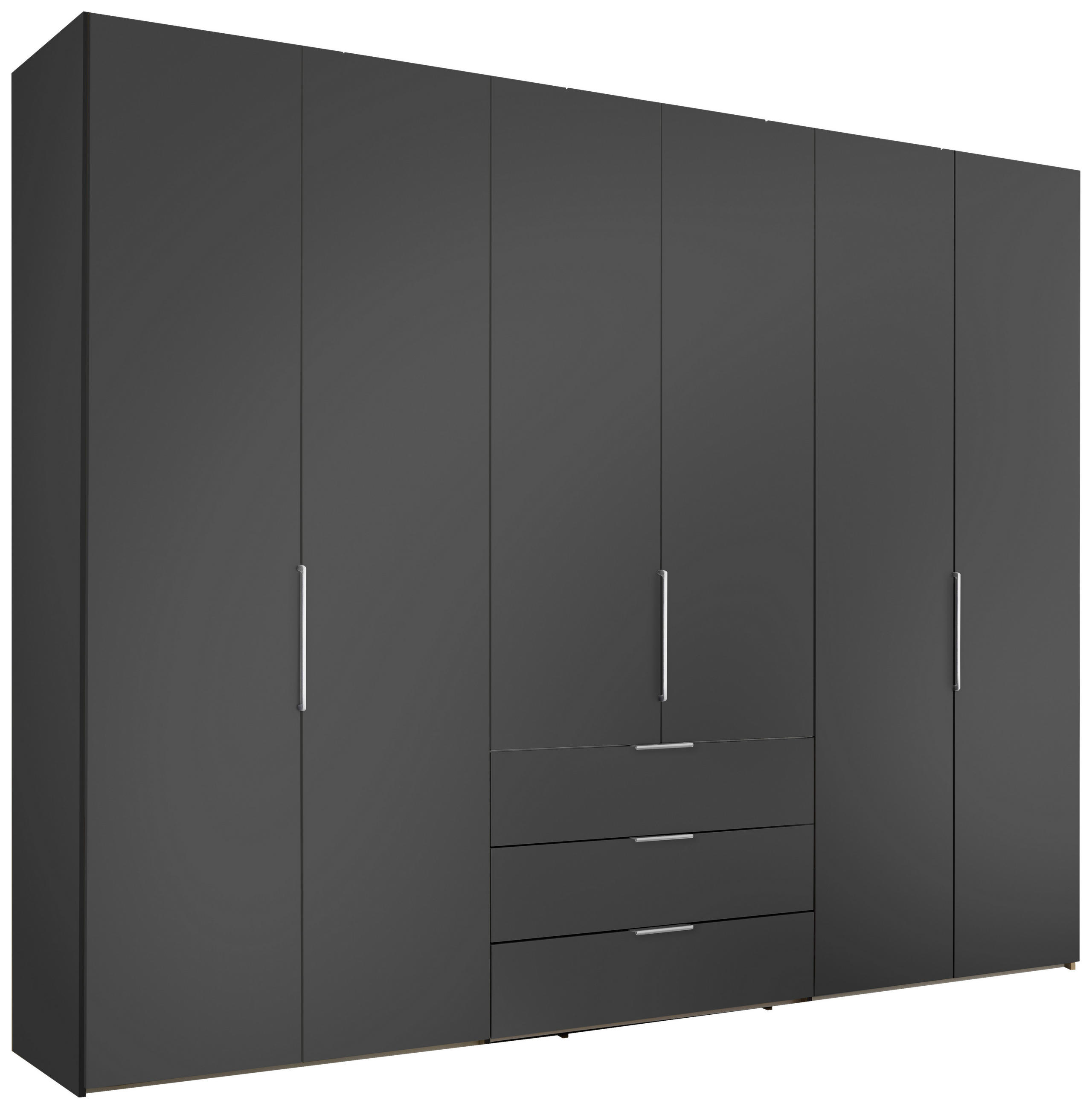 DREHTÜRENSCHRANK inkl. Zubehör 298/222/63 cm,  in Anthrazit, 6-türig  - Anthrazit/Alufarben, Design, Holzwerkstoff/Metall (298/222/63cm) - Dieter Knoll