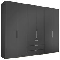 DREHTÜRENSCHRANK inkl. Zubehör 298/240/63 cm,  in Anthrazit, 6-türig  - Anthrazit/Alufarben, Design, Holzwerkstoff/Metall (298/240/63cm) - Dieter Knoll