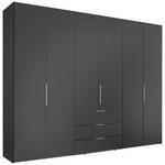 DREHTÜRENSCHRANK inkl. Zubehör 298/240/63 cm,  in Anthrazit, 6-türig  - Anthrazit/Alufarben, Design, Holzwerkstoff/Metall (298/240/63cm) - Dieter Knoll