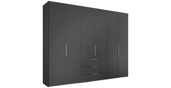 DREHTÜRENSCHRANK inkl. Zubehör 298/222/63 cm,  in Anthrazit, 6-türig  - Anthrazit/Alufarben, Design, Holzwerkstoff/Metall (298/222/63cm) - Dieter Knoll