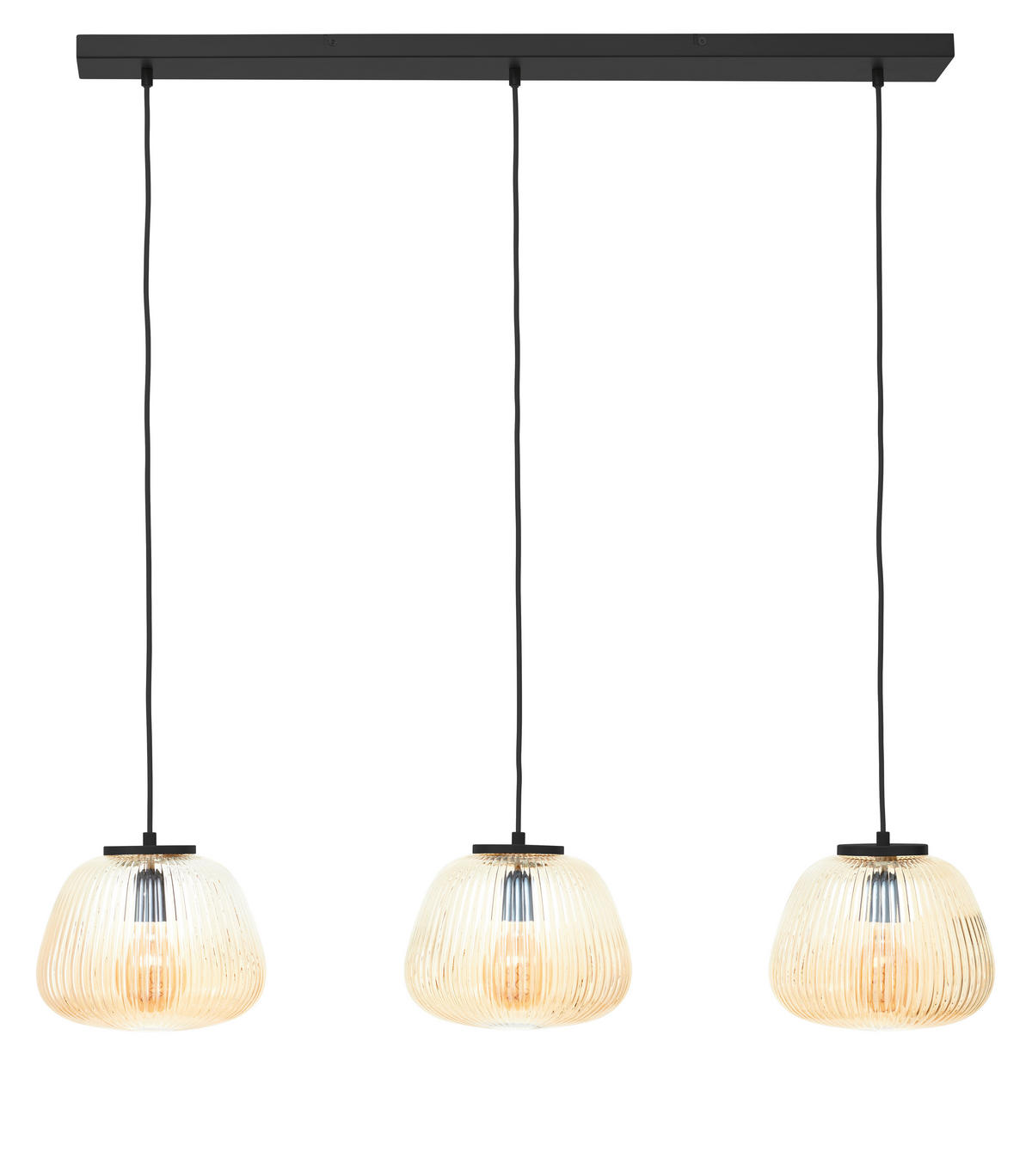 HÄNGELEUCHTE 95/25/150 cm    - Bernsteinfarben, Basics, Glas/Metall (95/25/150cm) - Brilliant