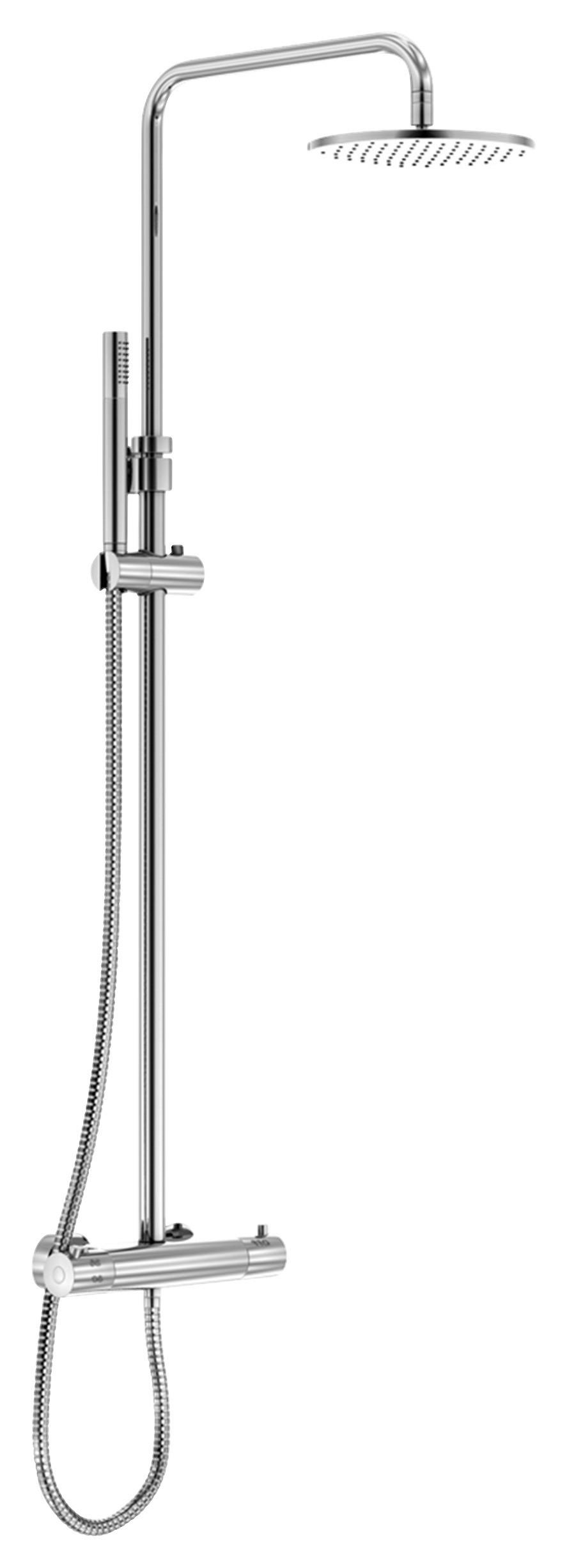 XXXLutz Überkopfbrauseset Steinberg Serie 100 Chrom 26.4x100-146x56.5 cm