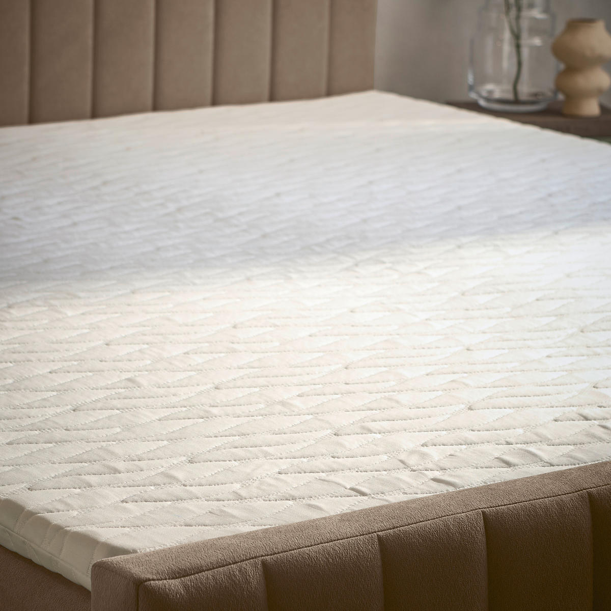 PAT TIP BOXSPRING FĂRĂ ARCURI 140/200 cm  taupe  - taupe/negru, Konventionell, plastic/textil (140/200cm) - Boxxx