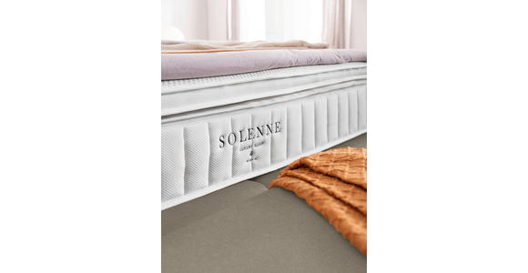 BOXSPRINGBETT 180/200 cm  in Beige  - Beige/Schwarz, Design, Textil/Metall (180/200cm) - Johann Jakob