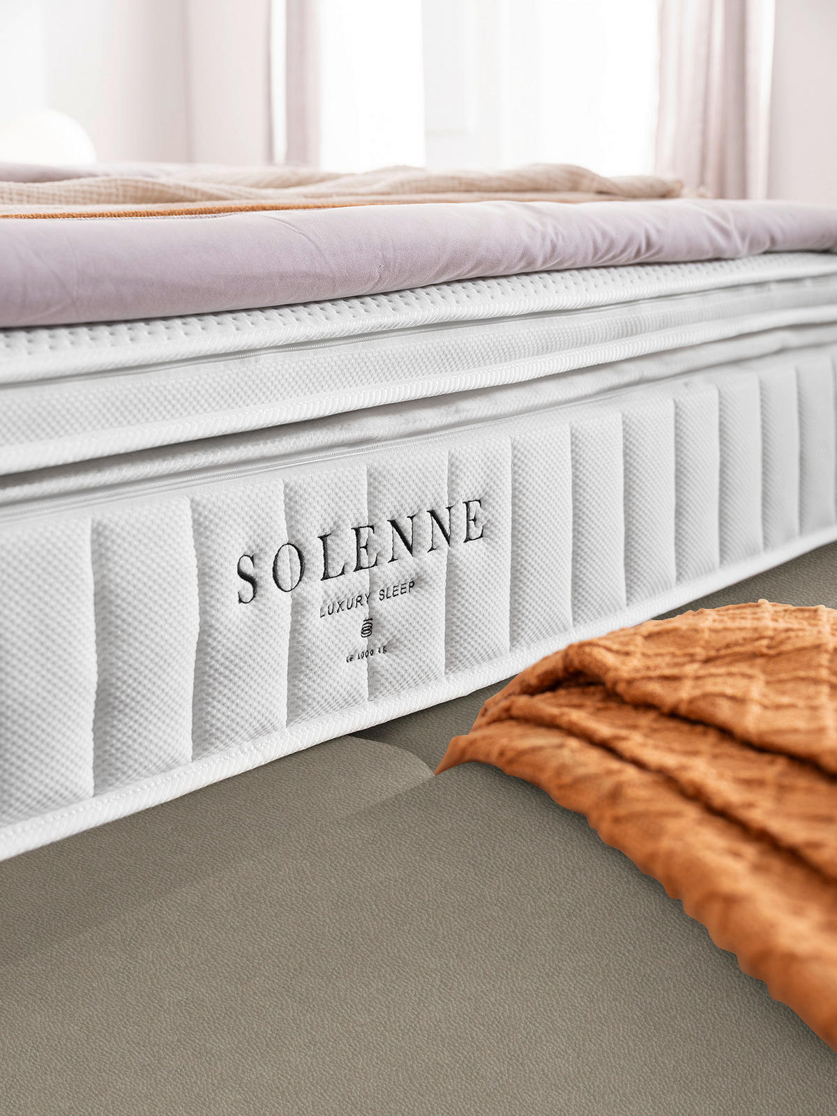 BOXSPRINGBETT 180/200 cm  in Beige  - Beige/Schwarz, Design, Textil/Metall (180/200cm) - Johann Jakob