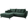 ECKSOFA Dunkelgrün Cord  - Dunkelgrün/Schwarz, MODERN, Holz/Textil (177/246cm) - MID.YOU