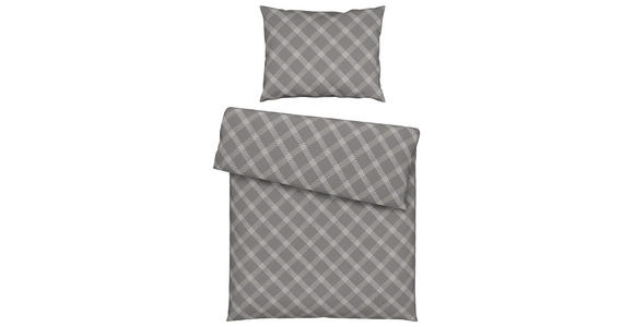Bettwäsche Adelheid 140/200cm - Taupe/Blau, KONVENTIONELL, Textil (140/200cm) - Ombra