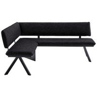 ECKBANK 140/180 cm  in Anthrazit, Schwarz  - Anthrazit/Schwarz, MODERN, Textil/Metall (140/180cm) - Cantus