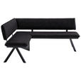 ECKBANK 165/205 cm  in Anthrazit, Schwarz  - Anthrazit/Schwarz, MODERN, Textil/Metall (165/205cm) - Cantus