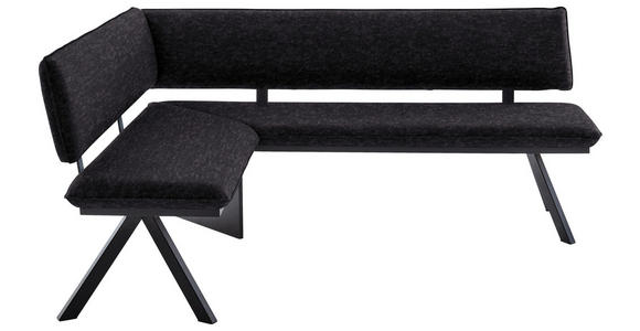 ECKBANK 150/190 cm in Anthrazit, Schwarz - Anthrazit/Schwarz, MODERN, Textil/Metall (150/190cm) - Cantus