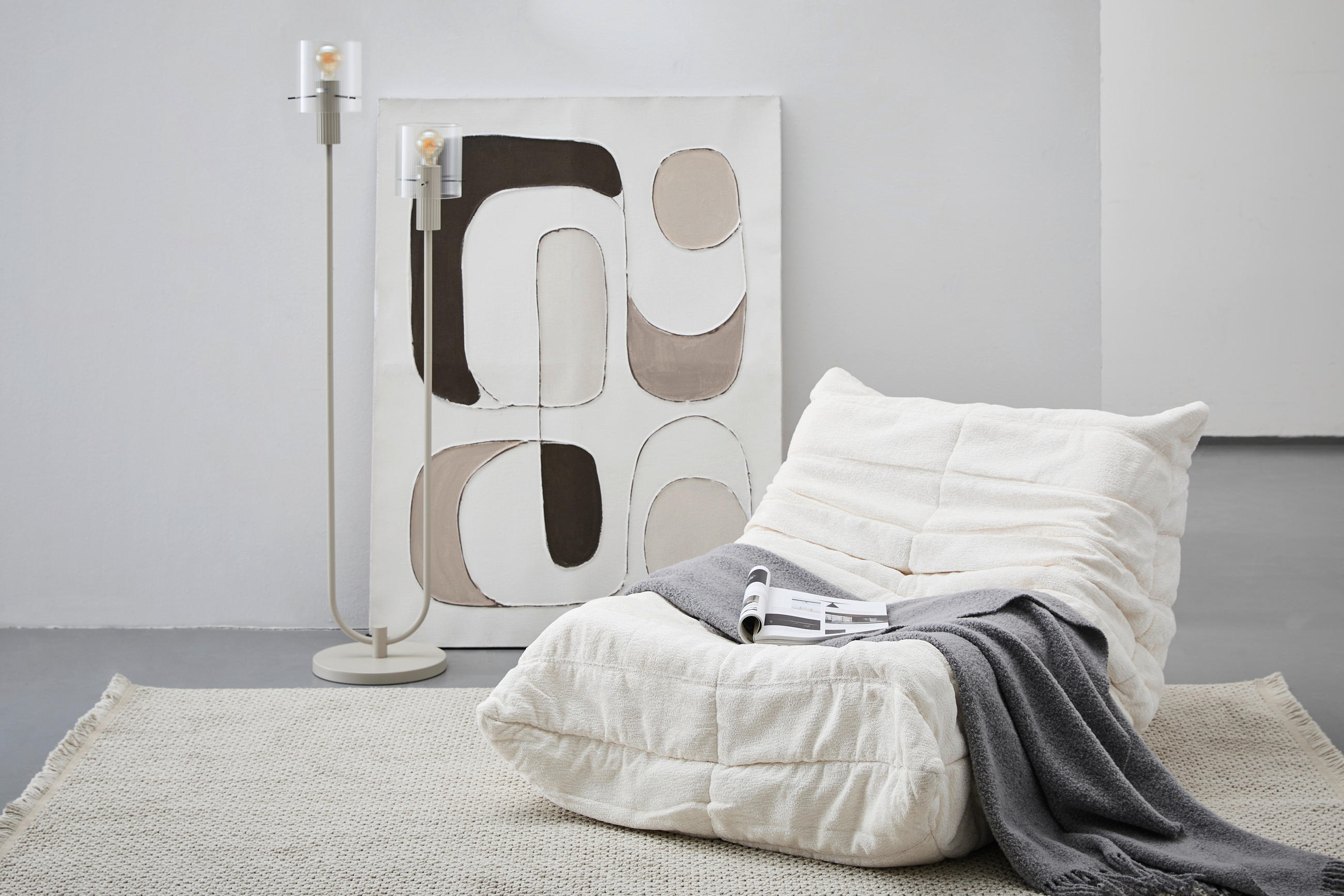 SCHLAFSESSEL in Chenille Weiß  - Weiß, Trend, Textil (82/70/105cm) - Livetastic