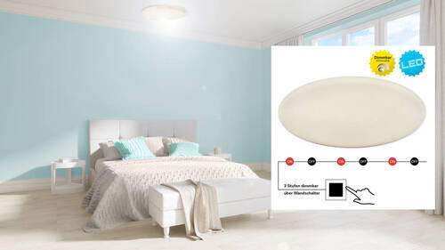 LED-DECKENLEUCHTE Ravenna 52/9,5 cm   - Weiß, Basics, Kunststoff/Metall (52/9,5cm) - Näve