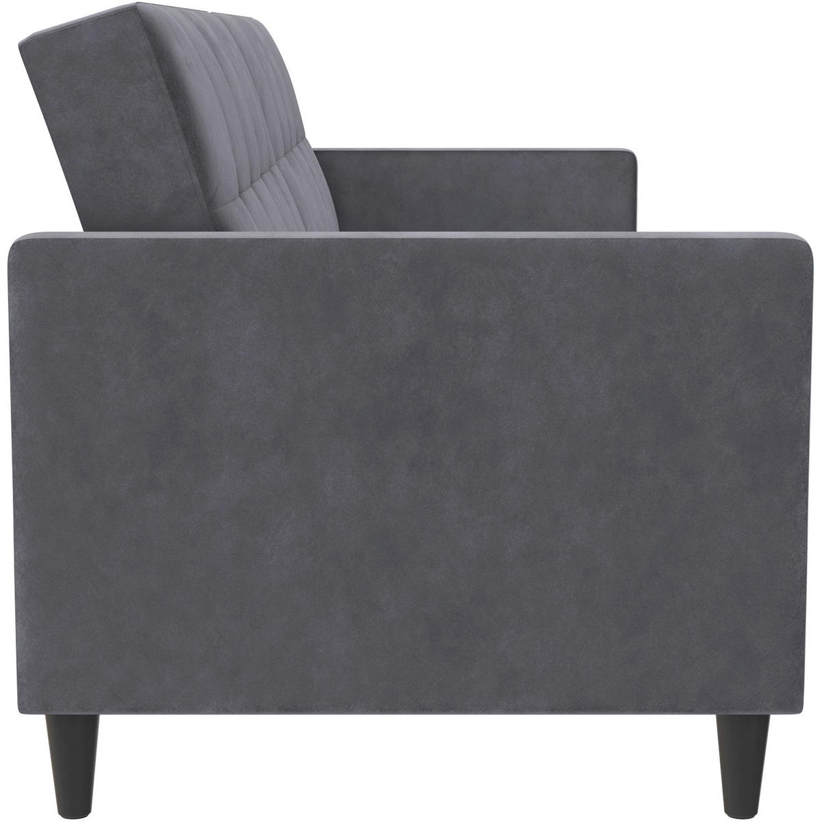 SCHLAFSOFA HANNOVER in Samt Anthrazit Vintage, Skandinavisch, Modern  - Anthrazit/Schwarz, Basics, Kunststoff/Textil (203/82/83cm) - Livetastic
