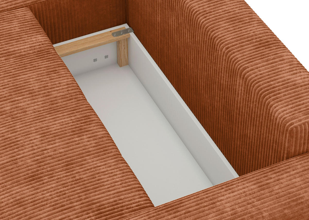 ECKSOFA - Schwarz/Orange, KONVENTIONELL, Kunststoff/Textil (192/270cm) - Carryhome