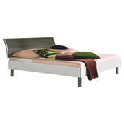 BETT 180/200 cm in Silbereichenfarben, Weiß - Chromfarben/Weiß, Design, Holzwerkstoff/Kunststoff (180/200cm) - Visionight