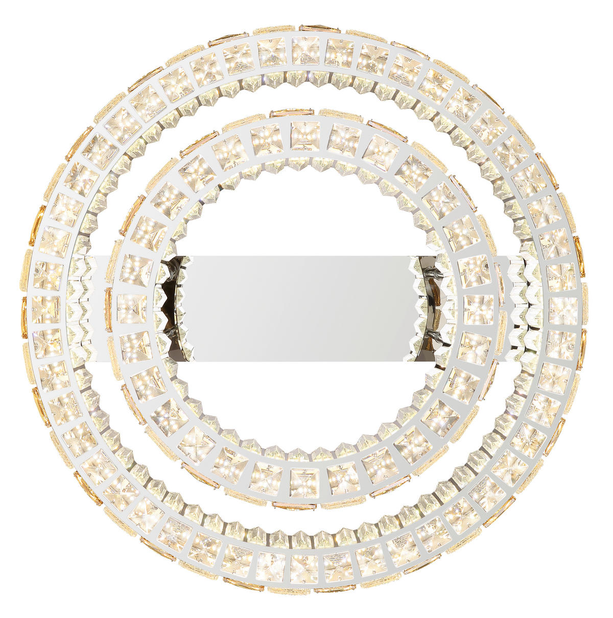 LED-DECKENLEUCHTE Lidia 61/24,5 cm  - Klar/Chromfarben, Design, Glas/Metall (61/24,5cm) - Globo