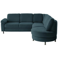 ECKSOFA  in Flachgewebe Opal  248/252 cm  - Opal/Schwarz, KONVENTIONELL, Textil/Metall (248/252cm) - Beldomo Comfort