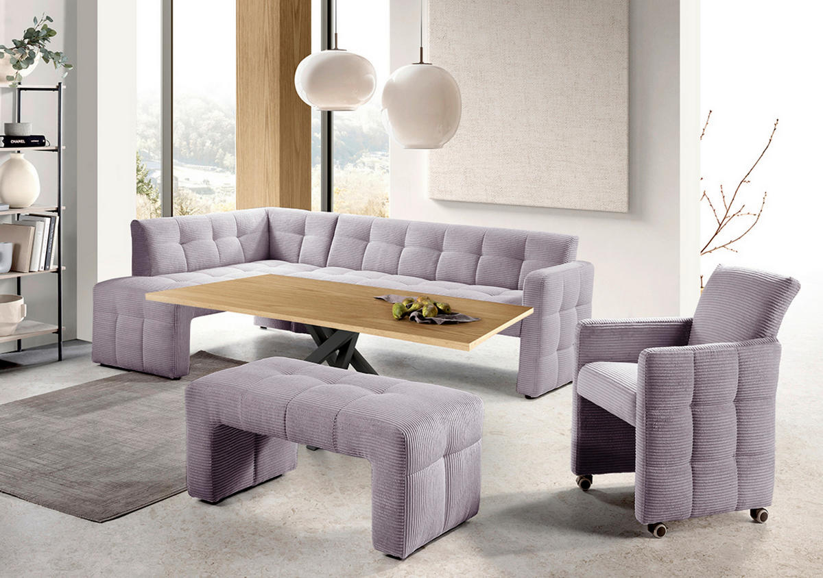 ECKBANK 245/157 cm  in Lila  - Lila/Schwarz, MODERN, Holz/Holzwerkstoff (245/157cm) - Livetastic