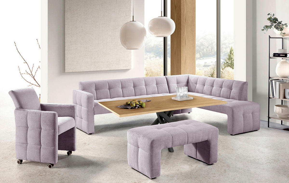 ECKBANK 265/197 cm  in Lila  - Lila/Schwarz, MODERN, Holz/Holzwerkstoff (265/197cm) - Livetastic