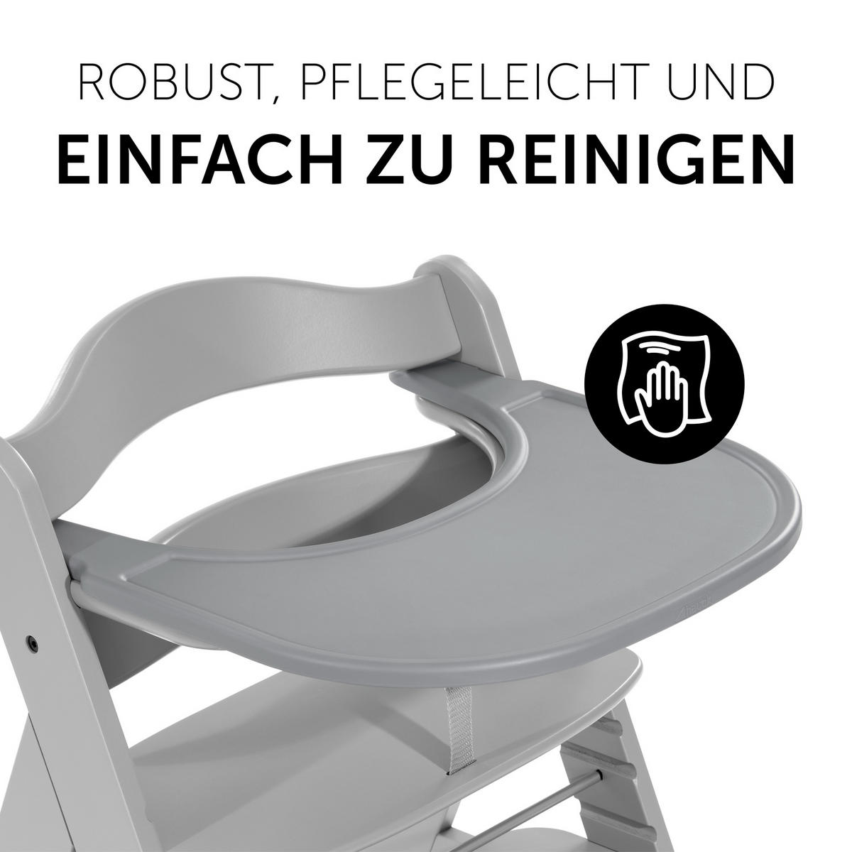ESS- UND SPIELBRETT ALPHA CLICK TRAY  - Grau, Basics, Kunststoff (46/44/3,5cm) - Hauck