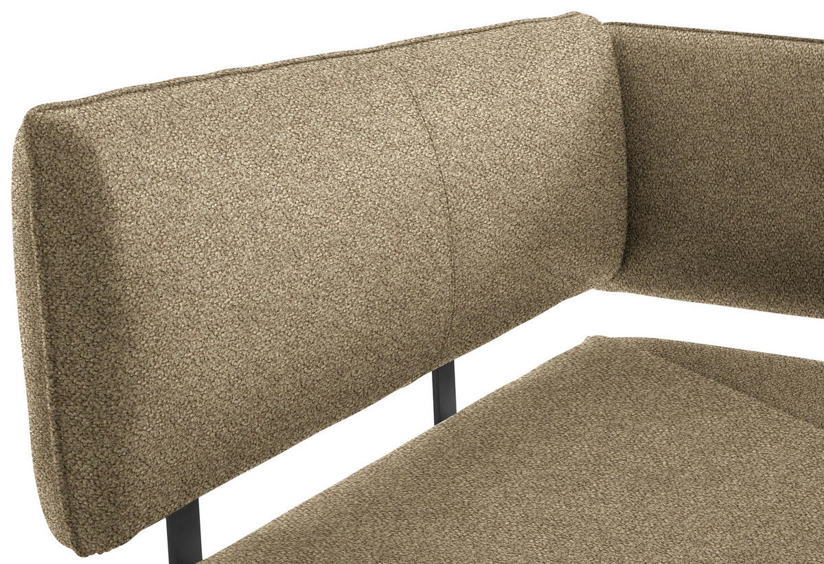 ECKBANK 150/190 cm  in Schwarz, Hellbraun  - Hellbraun/Schwarz, MODERN, Textil/Metall (150/190cm) - Cantus