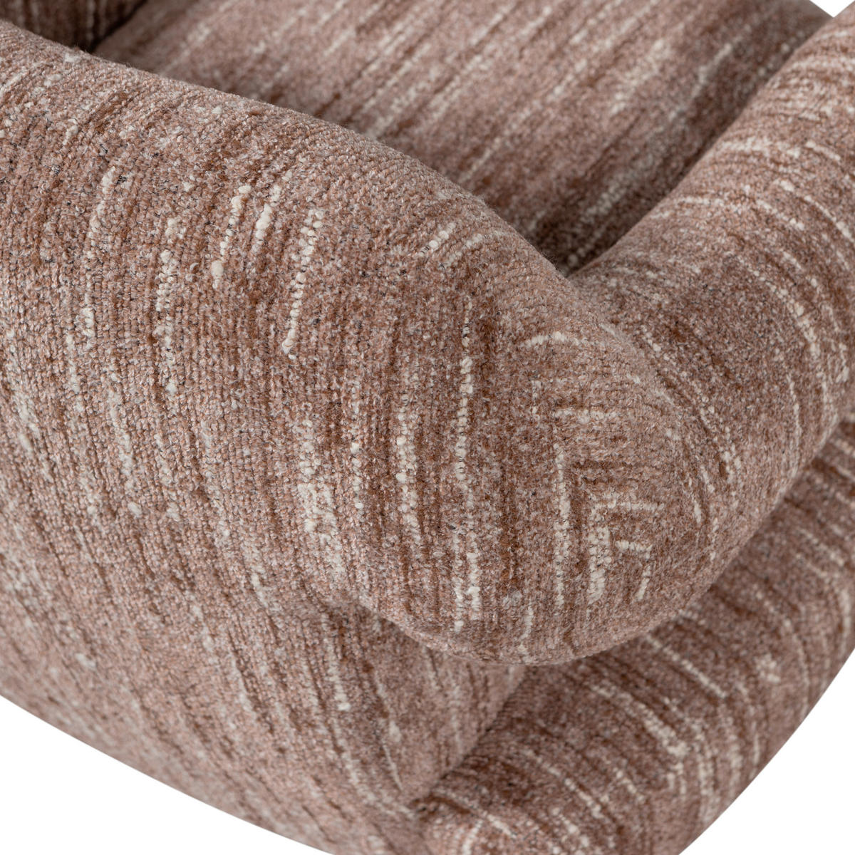 SESSEL in Chenille Altrosa  - Schwarz/Altrosa, Design, Kunststoff/Textil (88/70/88cm) - Livetastic